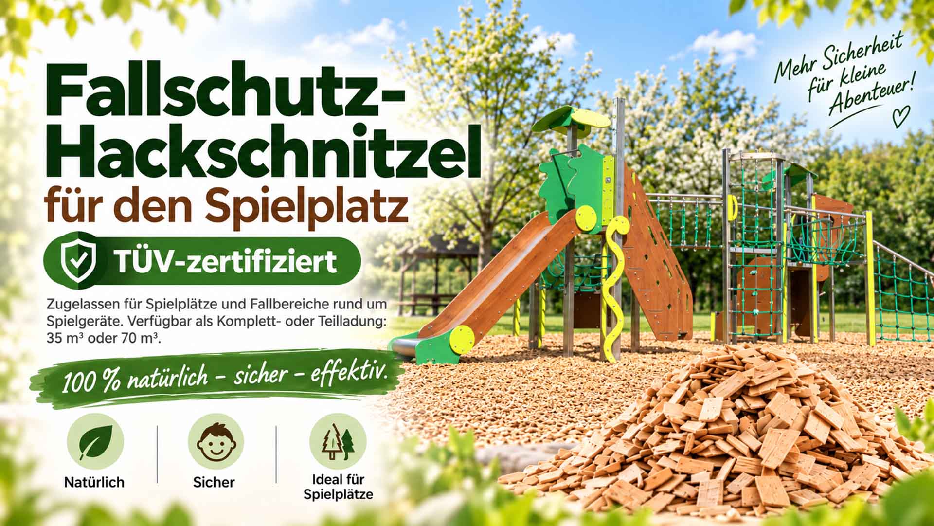 Fallschutz-Hackschnitzel für den Spielplatz
